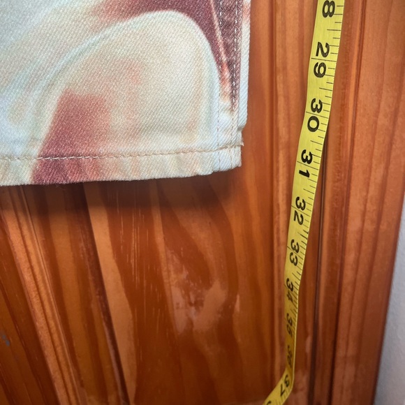 Zara Abstract Swirl Jeans in Brown and Cream NWT Sz 12 - Picture 4 of 9